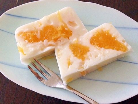 甘夏入り!牛乳とヨーグルトの寒天